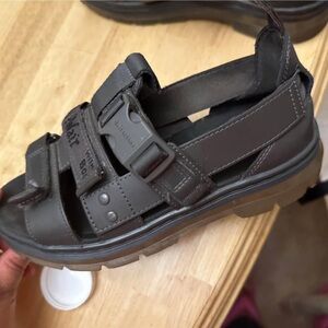 Dr. Martens Black Leather Sandals for Men